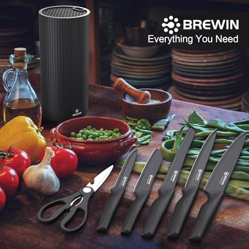 Brewin Kitchen Knife Set - Important Knives for Each Kitchen, Common Knife Block and Utility Knife Set, Excellent for New Properties and Flats