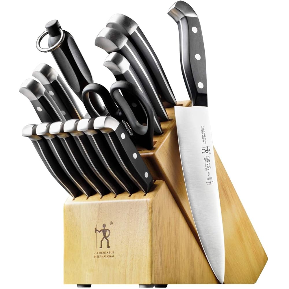 HENCKELS Premium 15-Piece Knife Set with Block – German Engineered, Razor-Sharp Knives Constructed on Over 100 Years of Experience, Light-weight and Sturdy