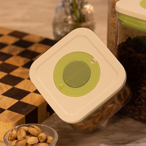 Linoroso Hermetic Meals Storage Containers with Date Monitoring Lids, Stackable Plastic Set of seven for Dry Cereal, Perfect for Pantry, Countertop, and Fridge