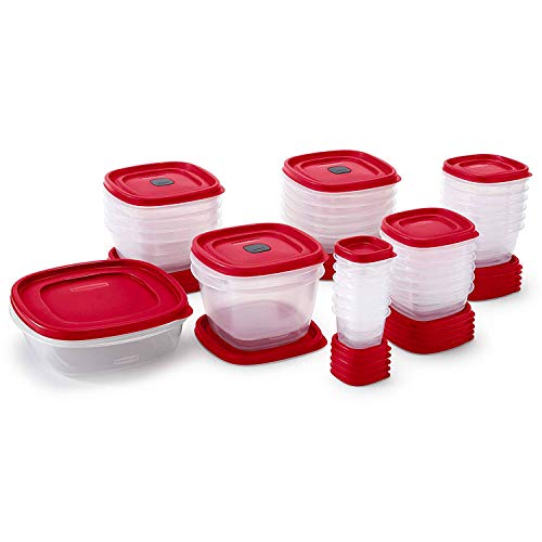 Rubbermaid 60-Piece Meals Storage Set with Lids, Microwave and Dishwasher Secure, Purple, Good for Meal Prep and Pantry Group