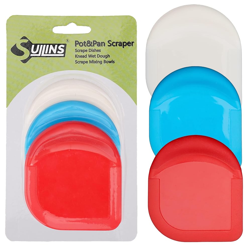 Set of three Pan Scrapers | Multi-Function Pot and Dish Scraper Software | Revolutionary Silicone Grip Design for Enhanced Management – No Slipping Like Different Scrapers